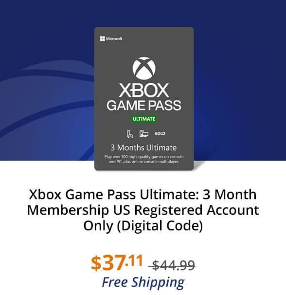 Xbox Game Pass Ultimate: 3 Month Membership US Registered Account Only (Digital Code)