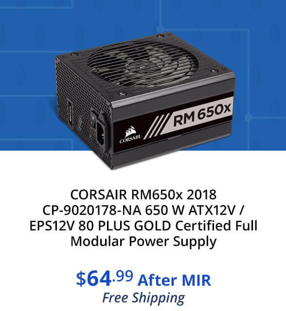 CORSAIR RM650x 2018 CP-9020178-NA 650 W ATX12V / EPS12V 80 PLUS GOLD Certified Full Modular Power Supply