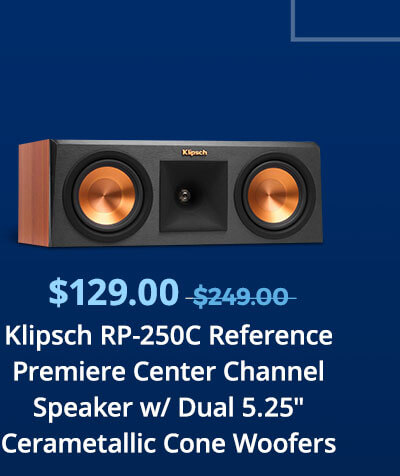 $129.00 Klipsch RP-250C Reference Premiere Center Channel Speaker w/ Dual 5.25" Cerametallic Cone Woofers