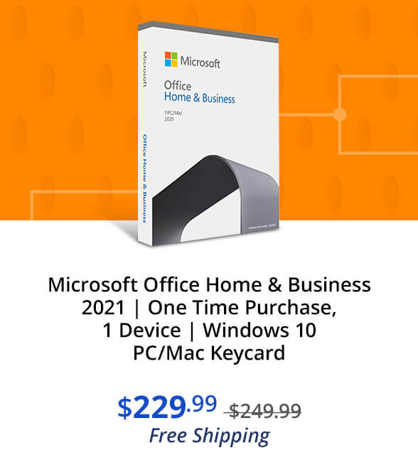 Microsoft Office Home & Business 2021 | One Time Purchase, 1 Device | Windows 10 PC/Mac Keycard