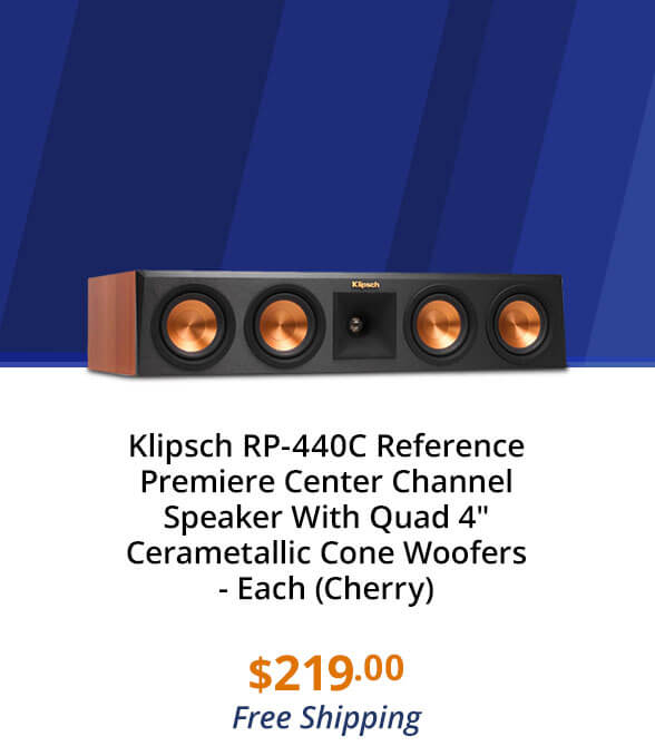 Klipsch RP-440C Reference Premiere Center Channel Speaker With Quad 4" Cerametallic Cone Woofers - Each (Cherry)