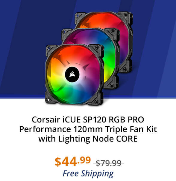 Corsair iCUE SP120 RGB PRO Performance 120mm Triple Fan Kit with Lighting Node CORE