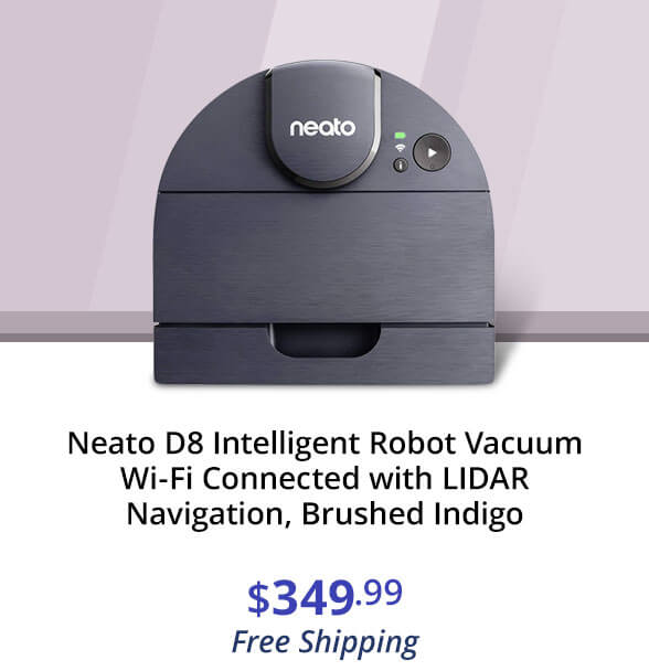 Neato D8 Intelligent Robot Vacuum Wi-Fi Connected with LIDAR Navigation, Brushed Indigo