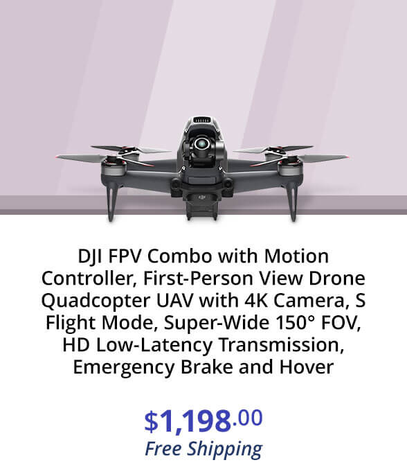 DJI FPV Combo with Motion Controller, First-Person View Drone Quadcopter UAV with 4K Camera, S Flight Mode, Super-Wide 150° FOV, HD Low-Latency Transmission, Emergency Brake and Hover