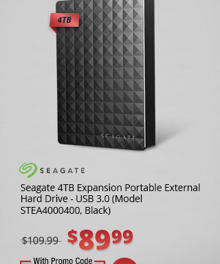 Seagate 4TB Expansion Portable External Hard Drive - USB 3.0 (Model STEA4000400, Black)