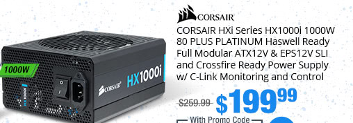 CORSAIR HXi Series HX1000i 1000W 80 PLUS PLATINUM Haswell Ready Full Modular ATX12V & EPS12V SLI and Crossfire Ready Power Supply w/ C-Link Monitoring and Control