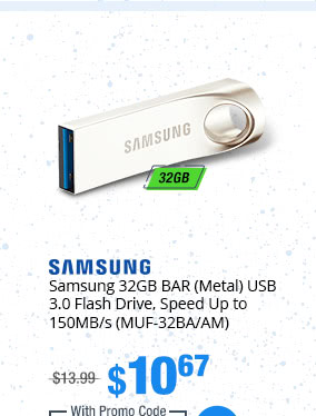 Samsung 32GB BAR (Metal) USB 3.0 Flash Drive, Speed Up to 150MB/s (MUF-32BA/AM)