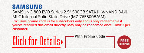 SAMSUNG 860 EVO Series 2.5" 500GB SATA III V-NAND 3-bit MLC Internal Solid State Drive (MZ-76E500B/AM)