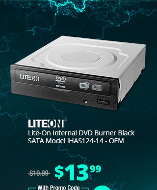 Lite-On Internal DVD Burner Black SATA Model iHAS124-14 - OEM