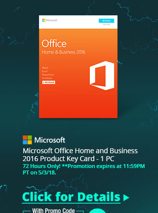Microsoft Office Home and Business 2016 Product Key Card - 1 PC