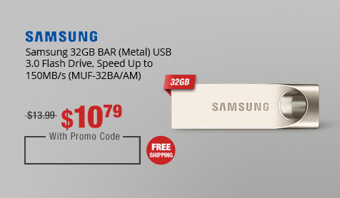 Samsung 32GB BAR (Metal) USB 3.0 Flash Drive, Speed Up to 150MB/s (MUF-32BA/AM)