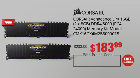 CORSAIR Vengeance LPX 16GB (2 x 8GB) DDR4 3000 (PC4 24000) Memory Kit Model CMK16GX4M2B3000C15