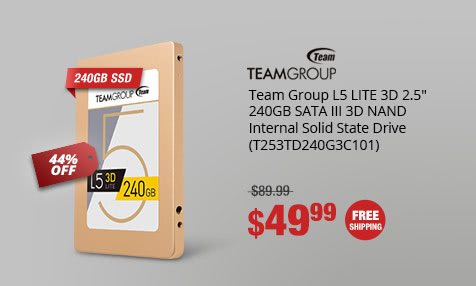 Team Group L5 LITE 3D 2.5" 240GB SATA III 3D NAND Internal Solid State Drive (T253TD240G3C101)