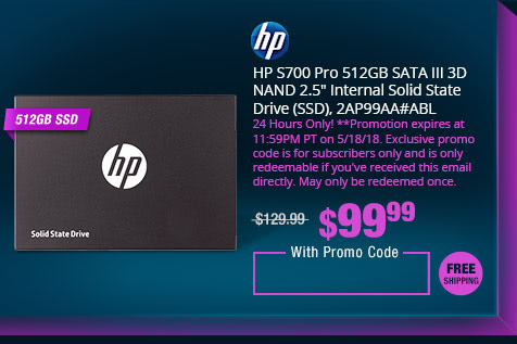 HP S700 Pro 512GB SATA III 3D NAND 2.5" Internal Solid State Drive (SSD), 2AP99AA#ABL