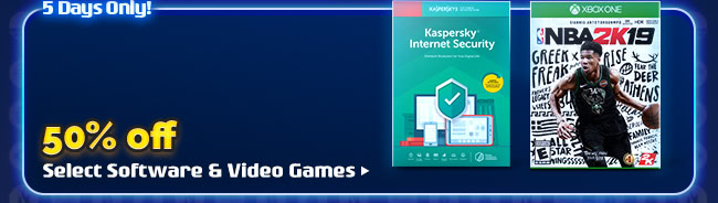 50% OFF SELECT SOFTWARE & VIDEO GAMES*