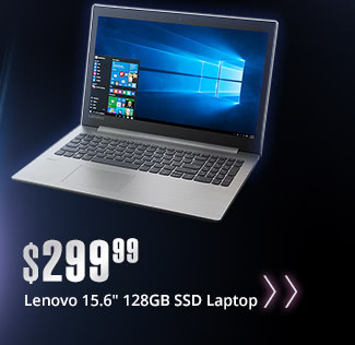 Lenovo 15.6" 128GB SSD Laptop