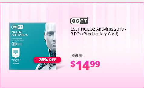 ESET NOD32 Antivirus 2019 - 3 PCs (Product Key Card)