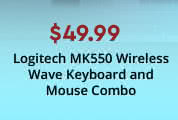 Logitech MK550 Wireless Wave Keyboard and Mouse Combo