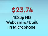 1080p HD Webcam w/ Built-in Microphone