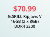 $70.99 G.SKILL Ripjaws V 16GB (2 x 8GB) DDR4 3200