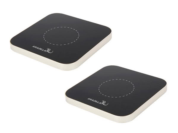 2 x Krazilla Silver Base Square Wireless Charging Pad, USB Cable Included