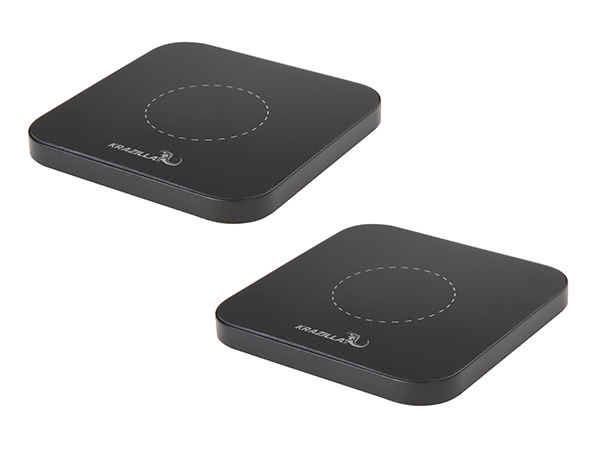 2 x Krazilla Black Square Wireless Charging Pad, USB Cable Included