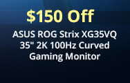 $150 Off ASUS ROG Strix XG35VQ 35" 2K 100Hz Curved Gaming Monitor