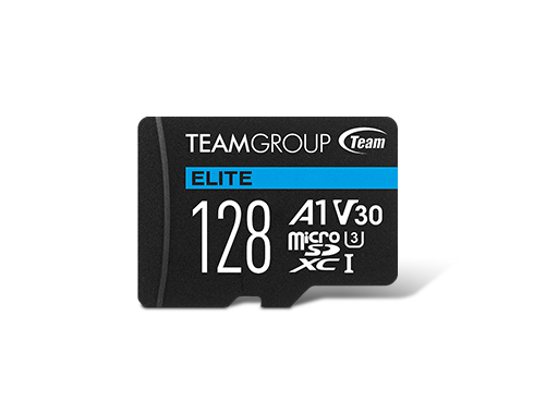 Team 128GB Elite microSDXC UHS-I U3, V30, A1, 4K UHD Memory Card w/ SD Adapter, Speed Up to 90MB/s