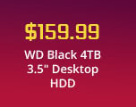 $159.99 WD Black 4TB 3.5" Desktop HDD