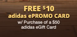 Get $10 adidas ePromo Card w/ Purchase of a $50 adidas eCard