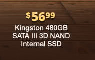 $56.99 Kingston 480GB SATA III 3D NAND Internal SSD