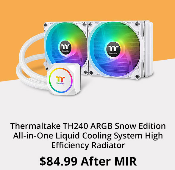 Thermaltake TH240 ARGB Snow Edition All-in-One Liquid Cooling System High Efficiency Radiator