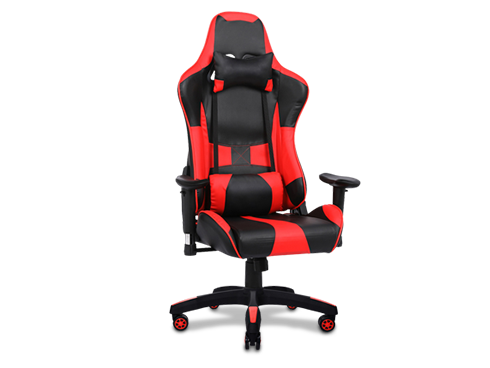 YOUTHUP Racing Style Ergonomic Reclining Swivel High Back Gaming Chair, PU Leather w/ Headrest and Lumbar Support, Red