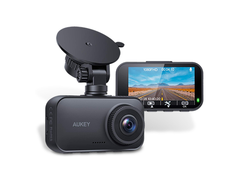 AUKEY Dash Cam 1080p FHD Car Camera Supercapacitor 170° Wide-Angle Dash Camera for Cars 2.7 Inch LCD Screen, WDR, G-Sensor, Loop Recording, Motion Detection, Support 128GB MAX