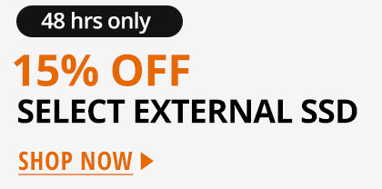 15% OFF SELECT EXTERNAL SSD