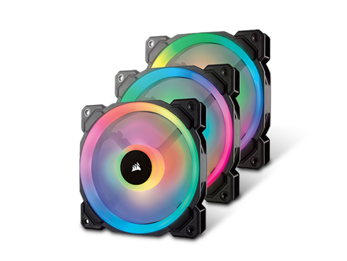 Corsair LL Series CO-9050072-WW LL120 RGB, 120mm Dual Light Loop RGB LED PWM Fan, 3 Fan Pack with Lighting Node PRO