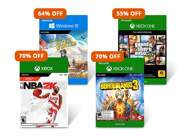 UP TO 70% OFF SELECT XBOX DIGITAL GAMES & MORE*