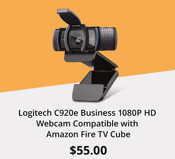 Logitech C920e Business 1080P HD Webcam Compatible with Amazon Fire TV Cube