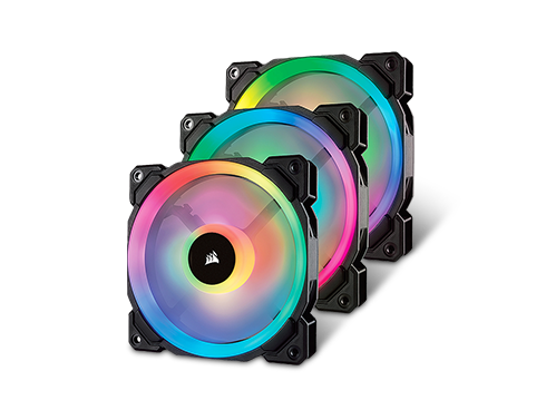 3 Fan Pack with Lighting Node PRO, Corsair LL Series CO-9050072-WW LL120 RGB, 120mm Dual Light Loop RGB LED PWM Fan