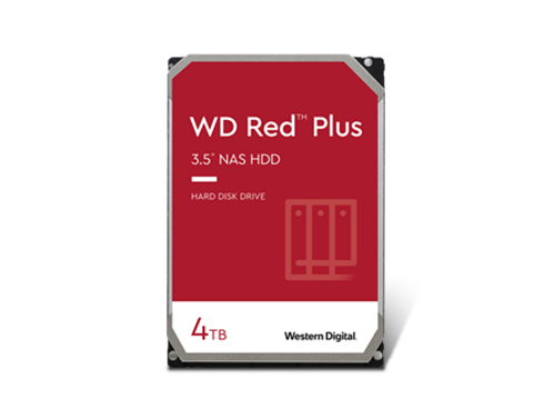 WD Red Plus 4TB NAS Hard Disk Drive 5400 RPM Class SATA 6Gb/s, CMR, 128MB Cache, 3.5 Inch