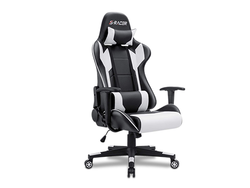 Homall Racing Style Ergonomic High-Back Swivel PU Leather Gaming Chair, Seat Height Adjustable, and Lumbar & Head Support