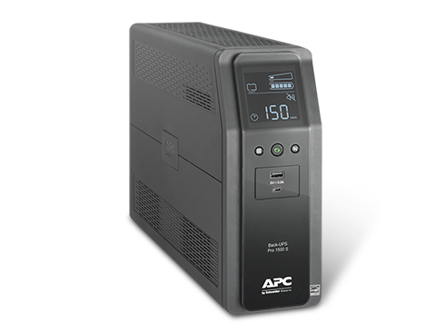 APC BR1500MS2 1500 VA 900W 10 Outlets Back UPS PRO BR, SineWave, 2 USB Charging Ports, AVR, LCD interface