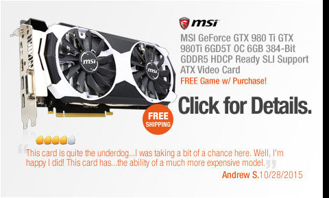 MSI GeForce GTX 980 Ti GTX 980Ti 6GD5T OC 6GB 384-Bit GDDR5 HDCP Ready SLI Support ATX Video Card
