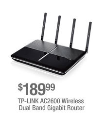 $189.99 TP-LINK AC2600 Wireless  Dual Band Gigabit Router