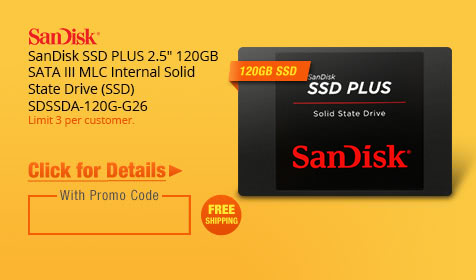 SanDisk SSD PLUS 2.5" 120GB SATA III MLC Internal Solid State Drive (SSD) SDSSDA-120G-G26
