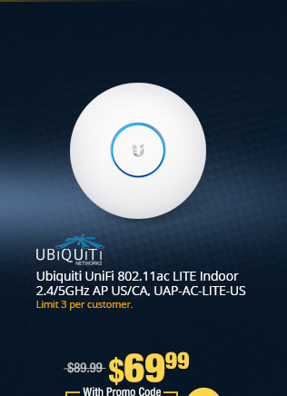 Ubiquiti UniFi 802.11ac LITE Indoor 2.4/5GHz AP US/CA, UAP-AC-LITE-US