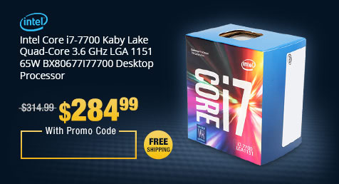Intel Core i7-7700 Kaby Lake Quad-Core 3.6 GHz LGA 1151 65W BX80677I77700 Desktop Processor