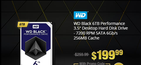 WD Black 6TB Performance 3.5" Desktop Hard Disk Drive - 7200 RPM SATA 6Gb/s 256MB Cache