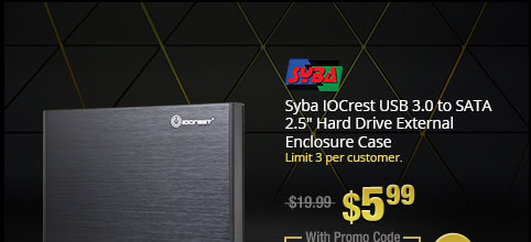 Syba IOCrest USB 3.0 to SATA 2.5" Hard Drive External Enclosure Case