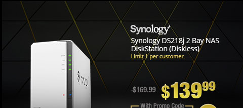 Synology DS218j 2 Bay NAS DiskStation (Diskless)